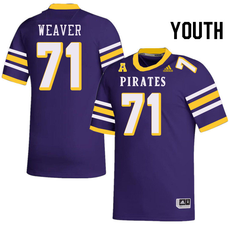 Youth #71 Bryce Weaver ECU Pirates College Football Jerseys Stitched-Throwback